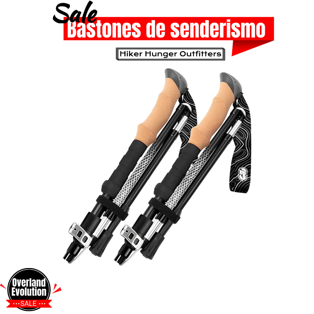 Bastones de senderismos Retractiles de Aluminio de Hiker Hunger Outfitters