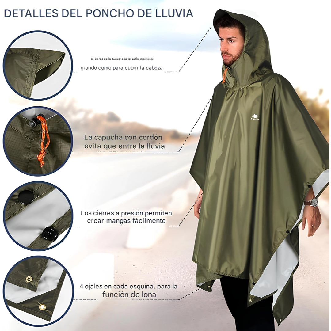 ANYOO Poncho de lluvia