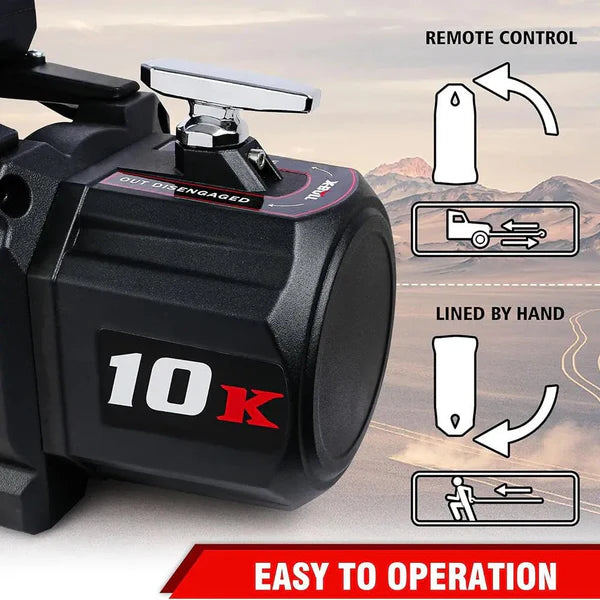 X-BULL Electric Winch XPV 10000 lbs 12 V cuerda sintética