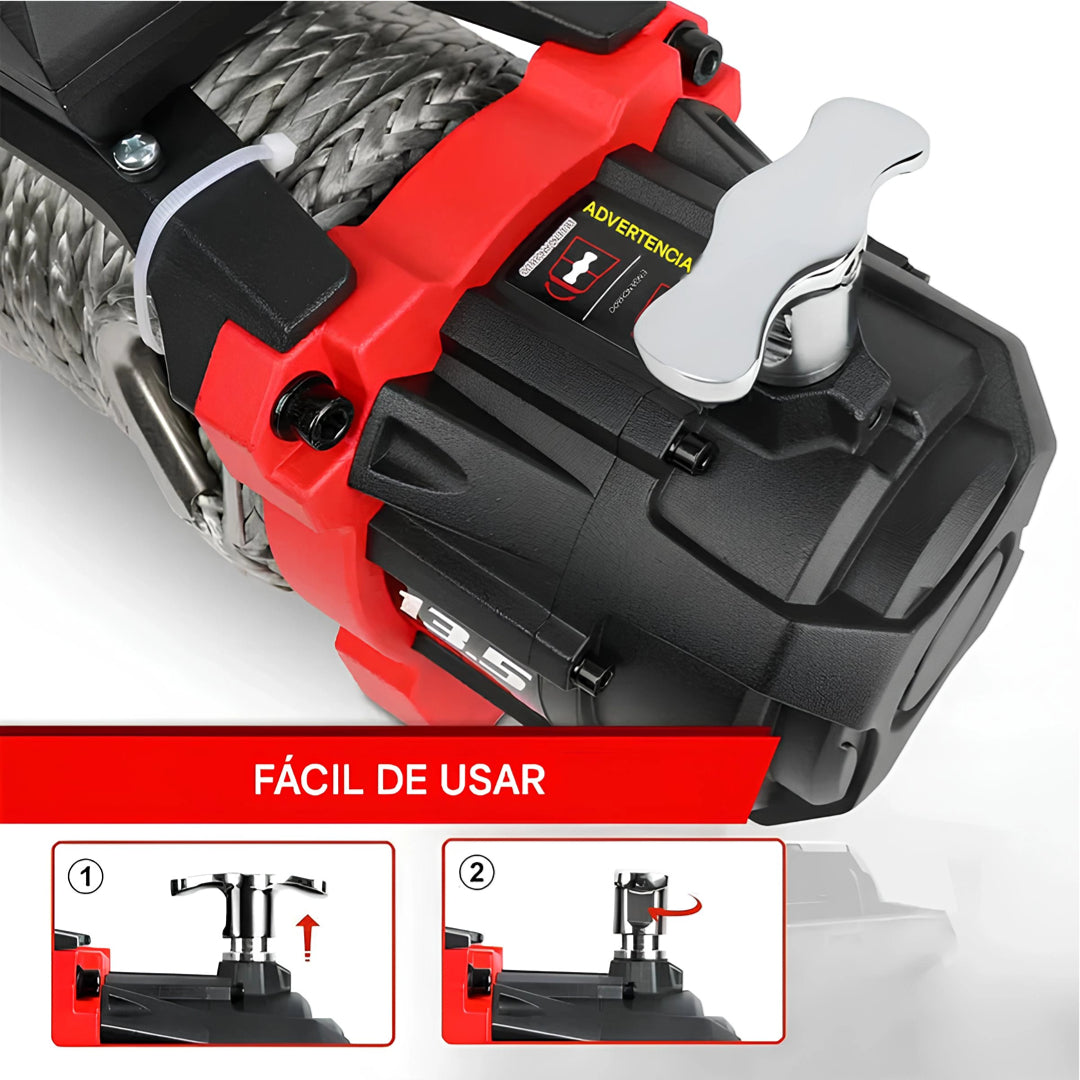 X-BULL Electric Winch XRS 13500 LBS 12V Cuerda  sintetica