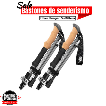 Bastones de senderismos Retractiles  de  Aluminio de Hiker Hunger Outfitters