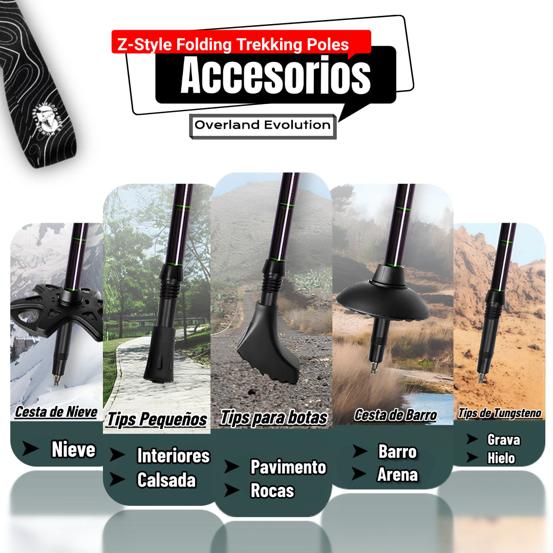 Bastones de senderismos Retractiles  de  Aluminio de Hiker Hunger Outfitters