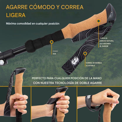 Bastones de senderismos Retractiles  de  Aluminio de Hiker Hunger Outfitters