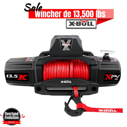 Cabrestante eléctrico X-BULL XPV 13500 lb, 12 V, cuerda sintética