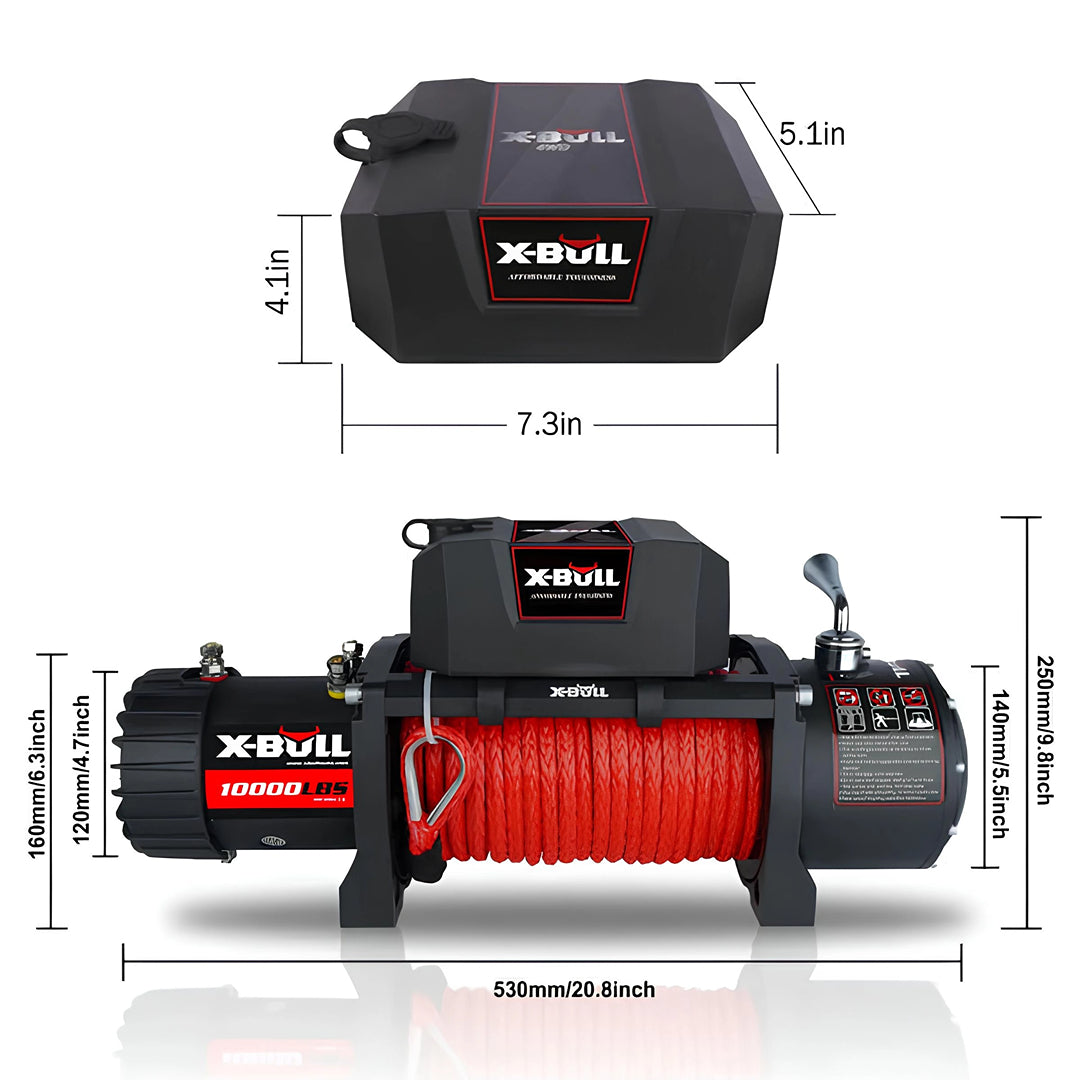 X-BULL Electric Winch 10000 LBS 12V Synthetic Rope