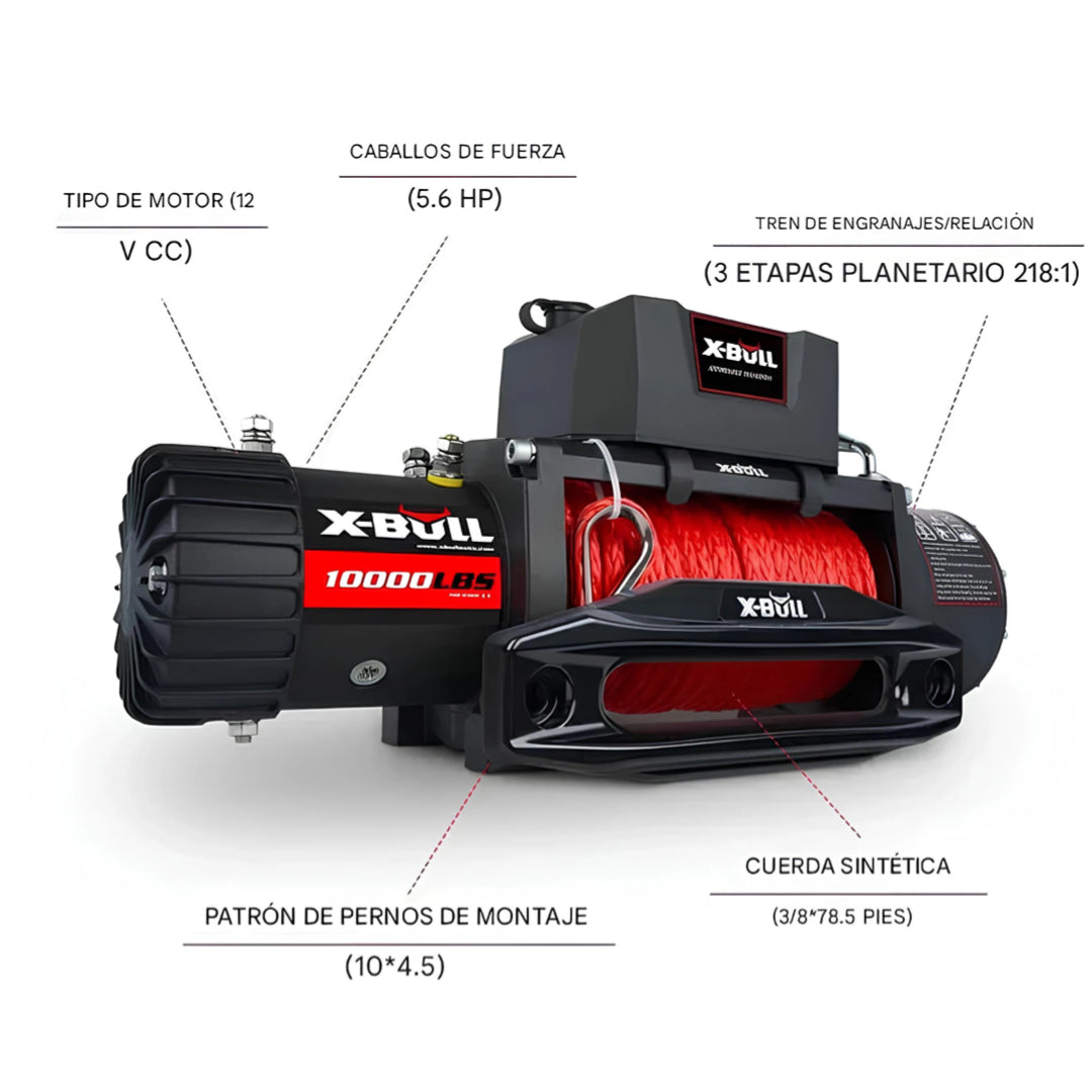 X-BULL Electric Winch 10000 LBS 12V Synthetic Rope