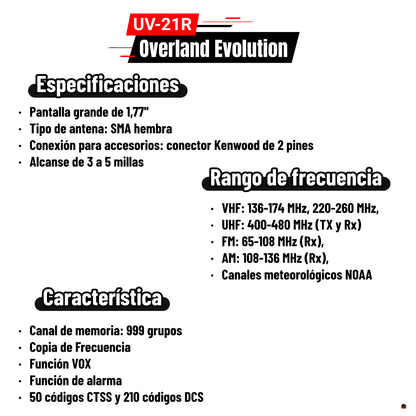 UV-21R 6W Tri-Band Radio [Long Antenna Set]