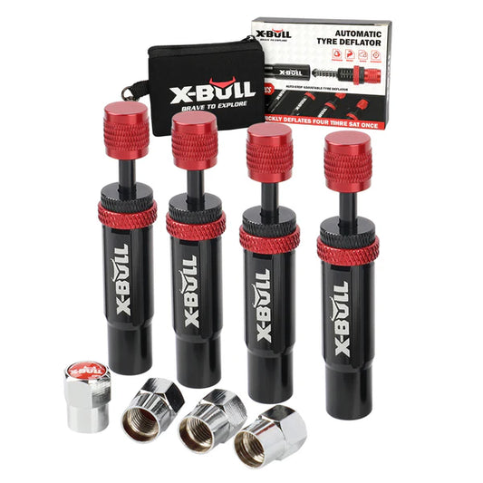 Desinfladores de neumáticos X-BULL (4 unidades), desinflador rápido de aire, válvula ajustable de 10 a 30 PSI