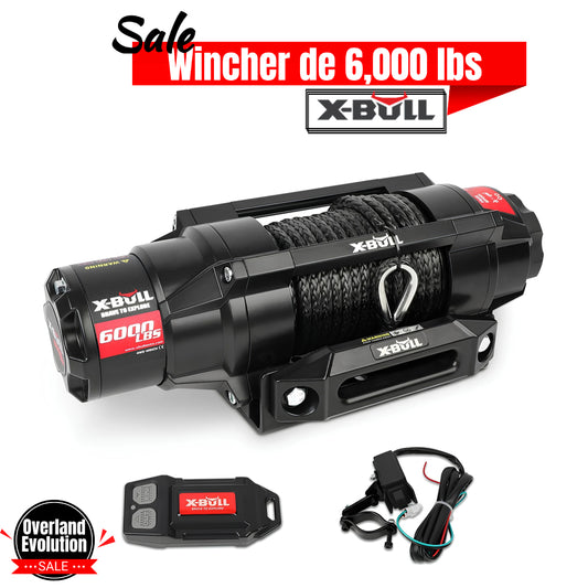 Cabrestante eléctrico X-BULL serie 2S de 12 V, 6000 lb, 15 m de cuerda sintética, para ATV, UTV, remolque de barco