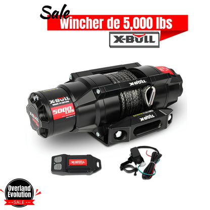 Cabrestante eléctrico X-BULL serie 2S de 12 V, 5000 lb, 15 m de cuerda sintética, para ATV, UTV, remolque de barco