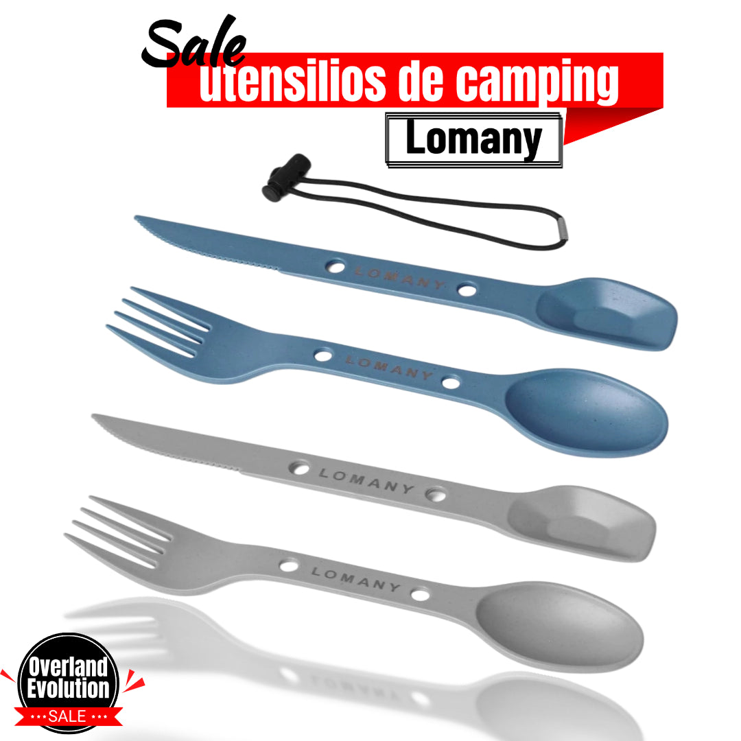 Lomany utensilios de camping.