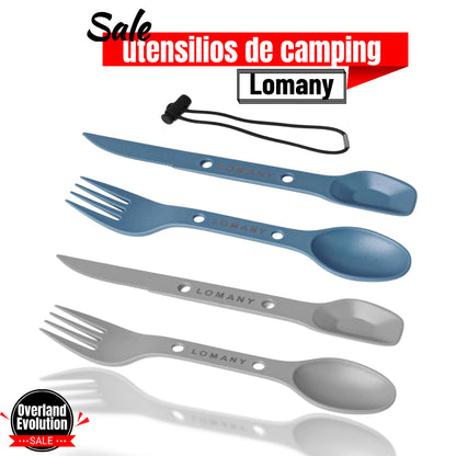 Lomany utensilios de camping.