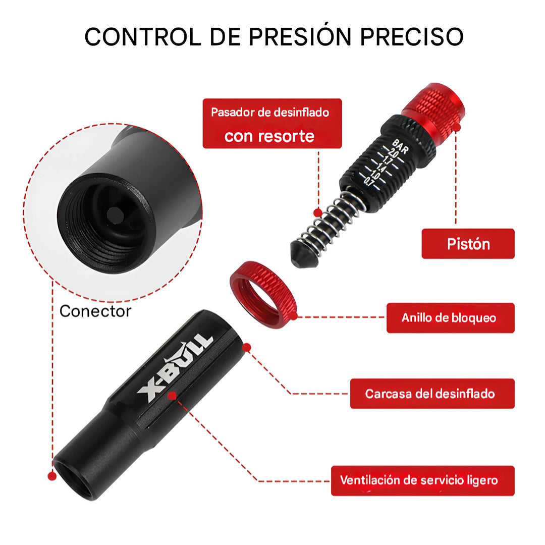 X-BULL Desinfladores de neumáticos válvula ajustable de 15 a 30 PSI (4 unidades)