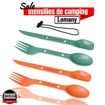 Lomany utensilios de camping.