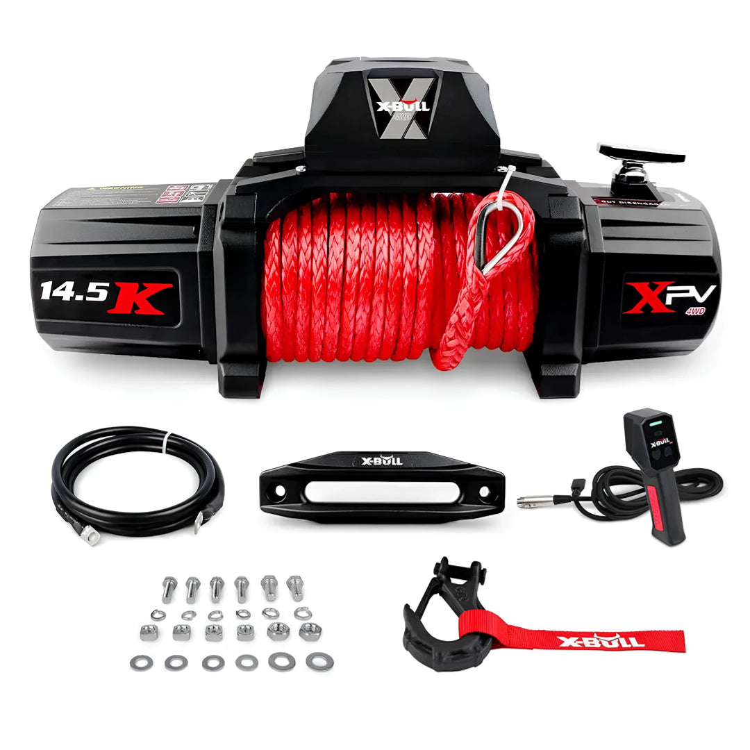 X-BULL Electric Winch XPV 14500 LBS 12V Synthetic Rope
