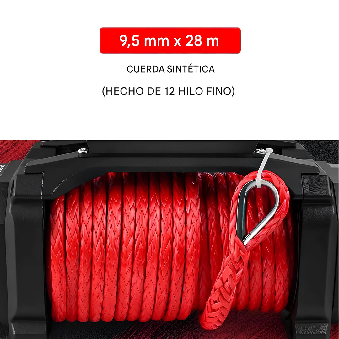 Cabrestante eléctrico X-BULL XPV 13500 lb, 12 V, cuerda sintética
