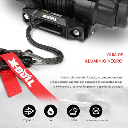 Cabrestante eléctrico X-BULL serie 2S de 12 V, 5000 lb, 15 m de cuerda sintética, para ATV, UTV, remolque de barco