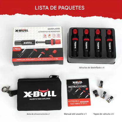 X-BULL Desinfladores de neumáticos válvula ajustable de 15 a 30 PSI (4 unidades)