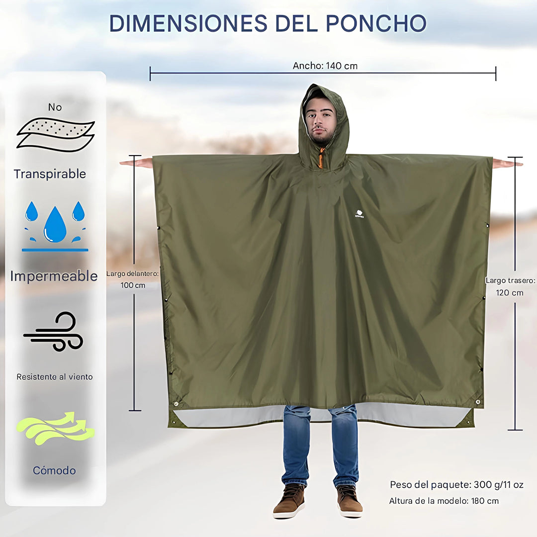 ANYOO Poncho de lluvia