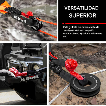 Grilletes sintéticos blandos X-BULL de 35 000 lb + Anillo de recuperación