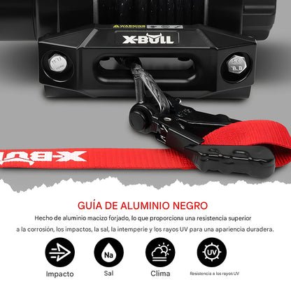 Cabrestante eléctrico X-BULL serie 2S de 12 V, 3000LBS 15M de cuerda sintética, para ATV, UTV, remolque de barco
