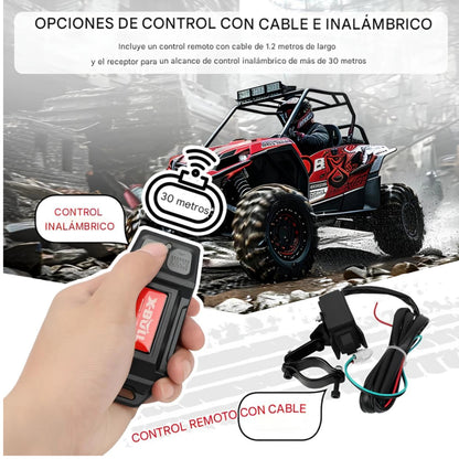 Cabrestante eléctrico X-BULL serie 2S de 12 V, 6000 lb, 15 m de cuerda sintética, para ATV, UTV, remolque de barco