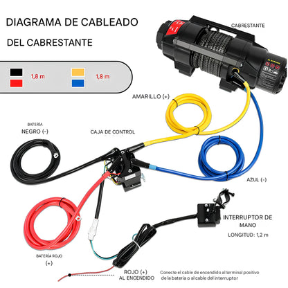 Cabrestante eléctrico X-BULL serie 2S de 12 V, 5000 lb, 15 m de cuerda sintética, para ATV, UTV, remolque de barco