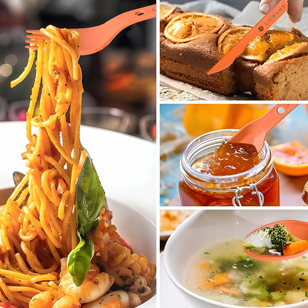 Lomany utensilios de camping.