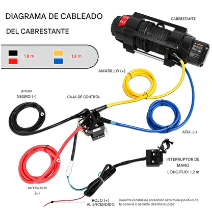 Cabrestante eléctrico X-BULL serie 2S de 12 V, 6000 lb, 15 m de cuerda sintética, para ATV, UTV, remolque de barco