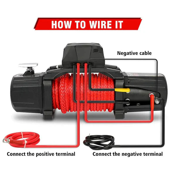 X-BULL Electric Winch XPV 10000 lbs 12 V cuerda sintética