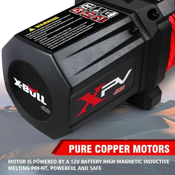 X-BULL Electric Winch XPV 10000 lbs 12 V cuerda sintética