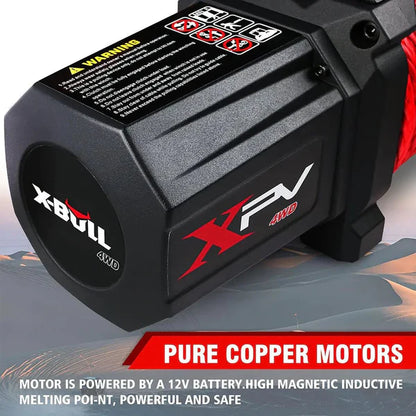 X-BULL Electric Winch XPV 10000 lbs 12 V cuerda sintética
