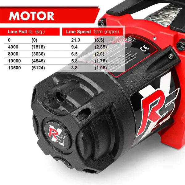 X-BULL Electric Winch XRS 13500 LBS 12V Cuerda  sintetica