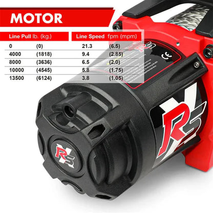 X-BULL Electric Winch XRS 13500 LBS 12V Cuerda  sintetica