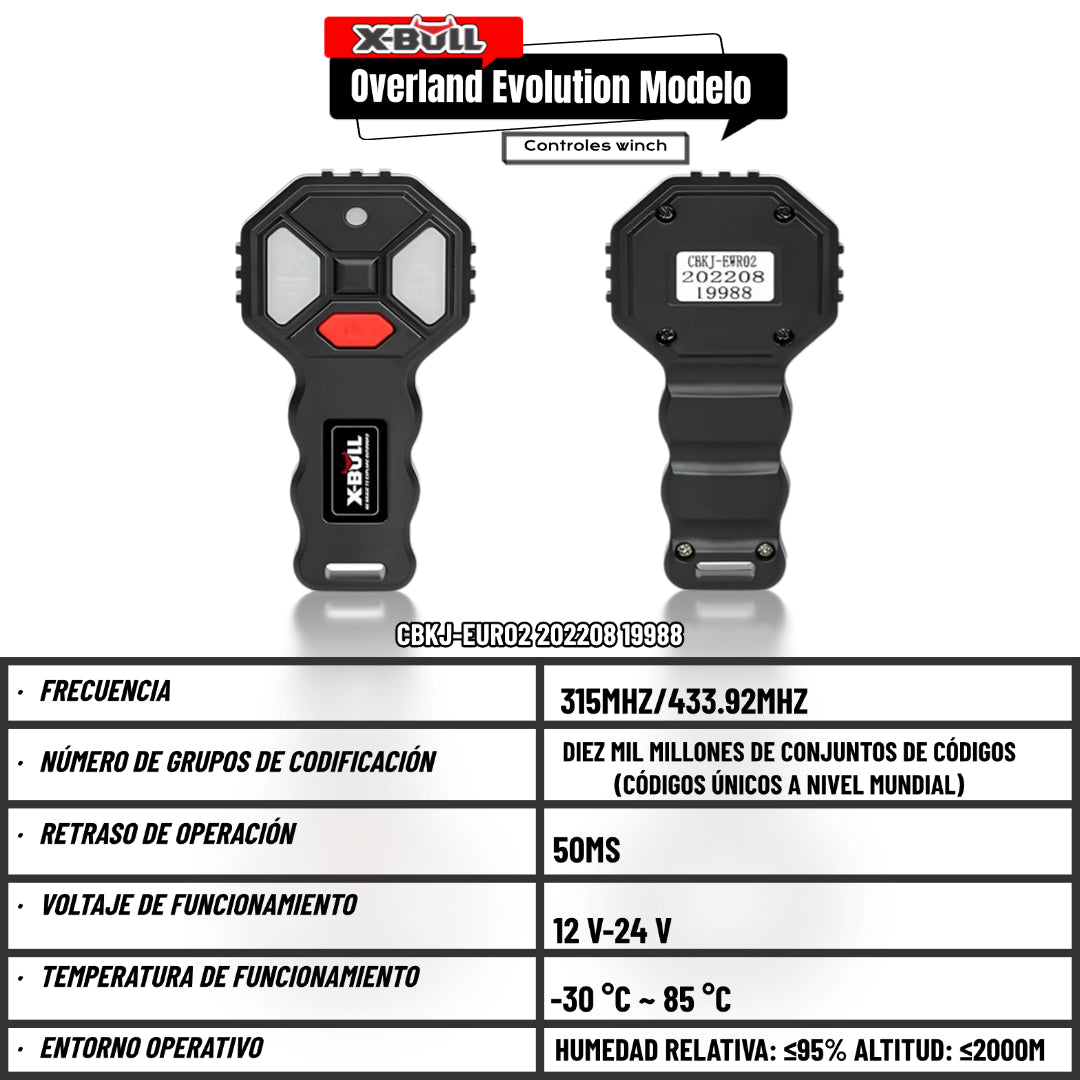 Kit de control remoto para cabrestante eléctrico inalámbrico X-BULL