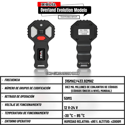 Kit de control remoto para cabrestante eléctrico inalámbrico X-BULL